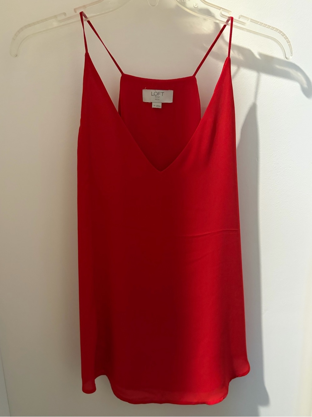LOFT Red V-Neck Spaghetti Strap Cami